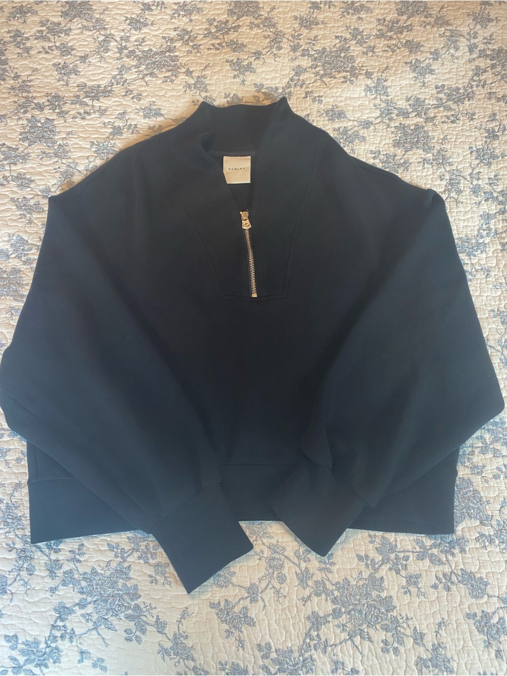 Varley Davidson Half Zip Black Sweatshirt Size Large